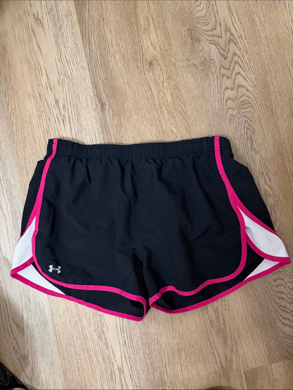 Under Armour Black Women's Athletic Shorts with Pink Trim
